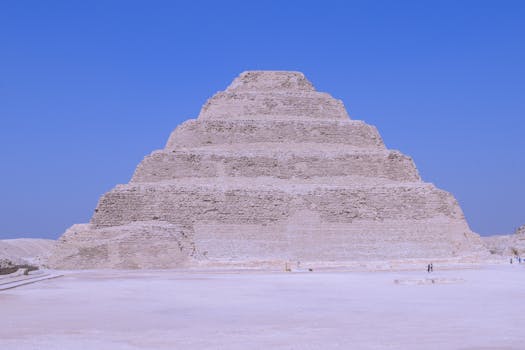 Explore the step pyramid of Djoser in Saqqara, a UNESCO World Heritage Site.